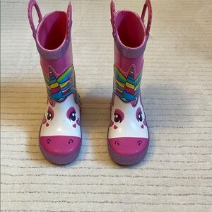 Pink Unicorn Kids Rain Boots